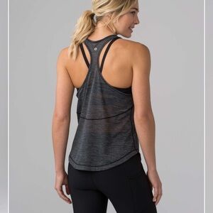 Lululemon Long Distance Tank Heathered Black